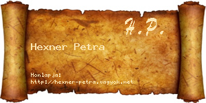 Hexner Petra névjegykártya